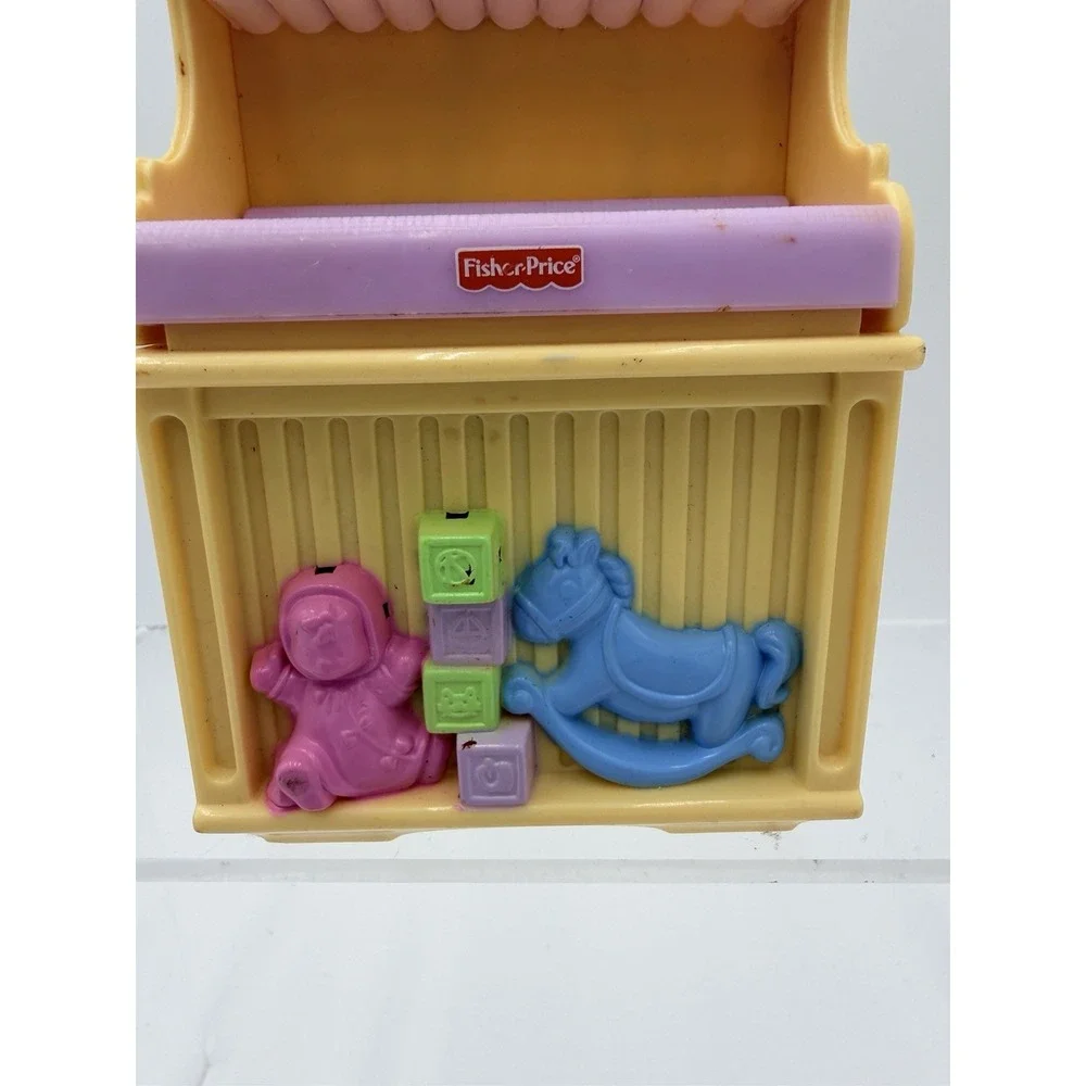 Fisher-Price Loving Family Dollhouse Baby Nursery Changing Table w/ Lights Music - Picture 5 of 14